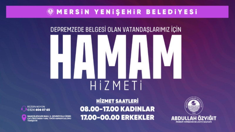 Yenişehir Belediyesinden Depremzedeler İçin Hamam Hizmeti