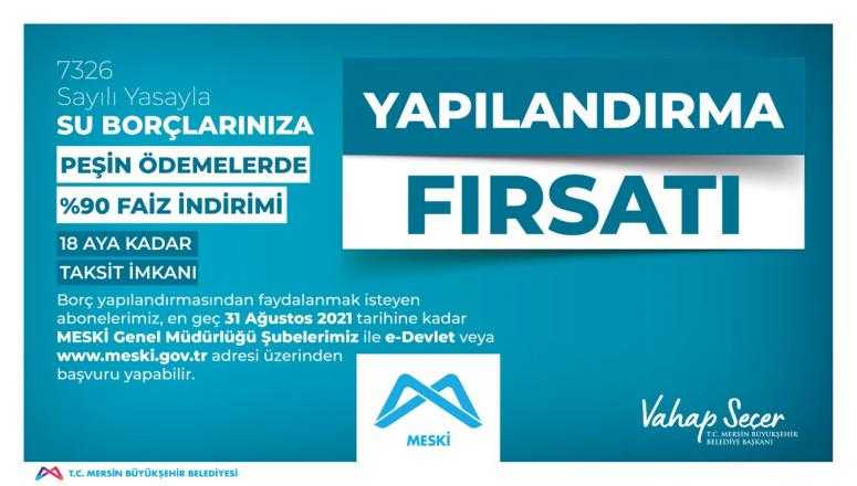 MESKİ’DEN SU FATURASI BORÇLARI İÇİN YAPILANDIRMA FIRSATI